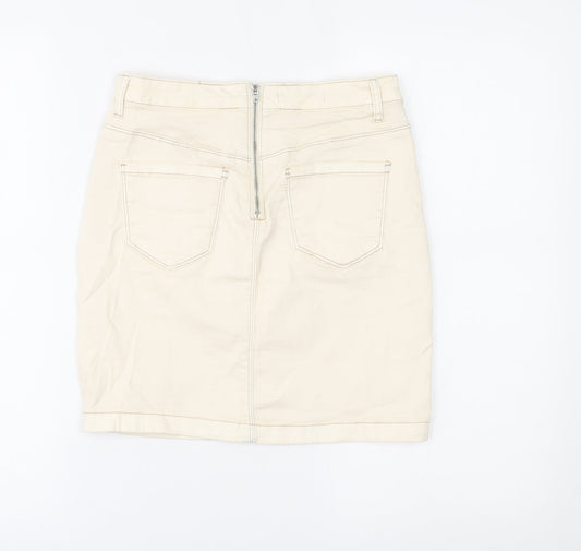 Missguided Womens Ivory   Mini Skirt Size 10