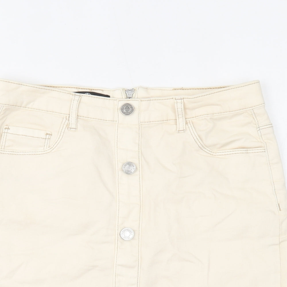 Missguided Womens Ivory   Mini Skirt Size 10