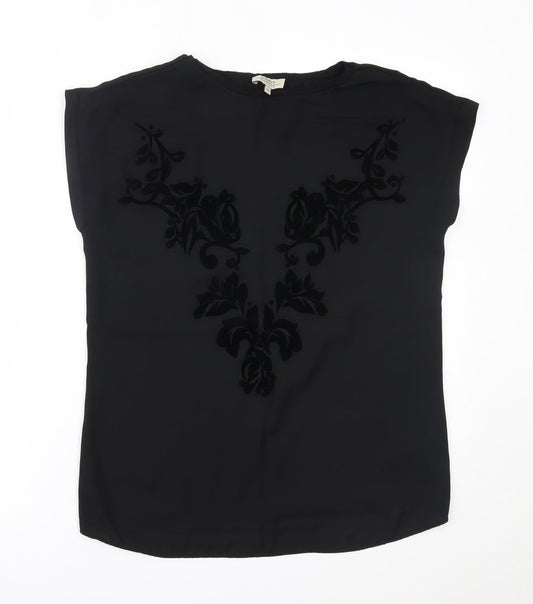 Papaya Womens Black   Basic T-Shirt Size 10