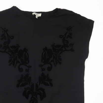 Papaya Womens Black   Basic T-Shirt Size 10