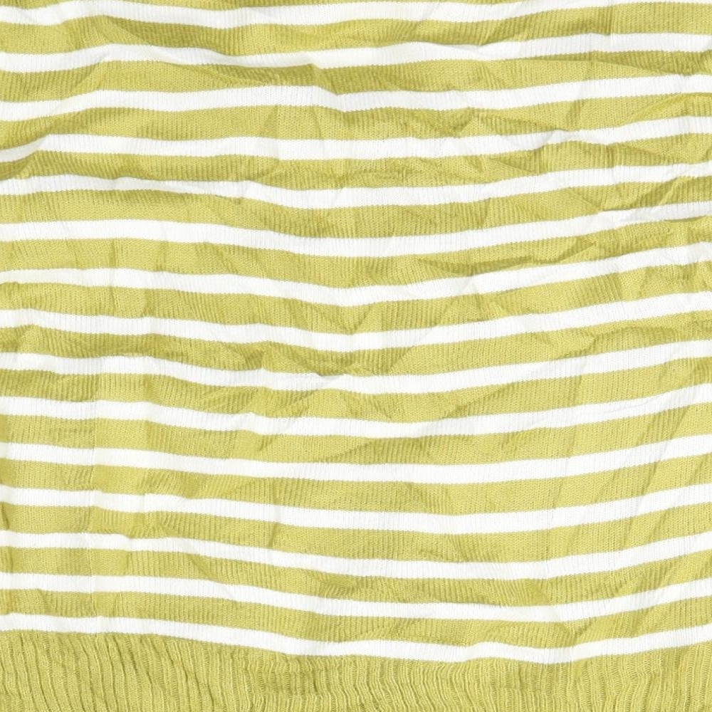 TU Womens Green Striped  Pullover Jumper Size 10