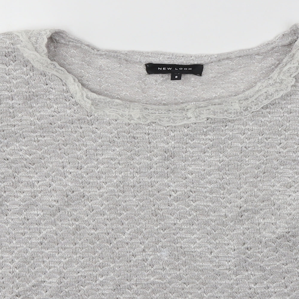 Womens UK Size 8 New Look Grey Pullover Jumper