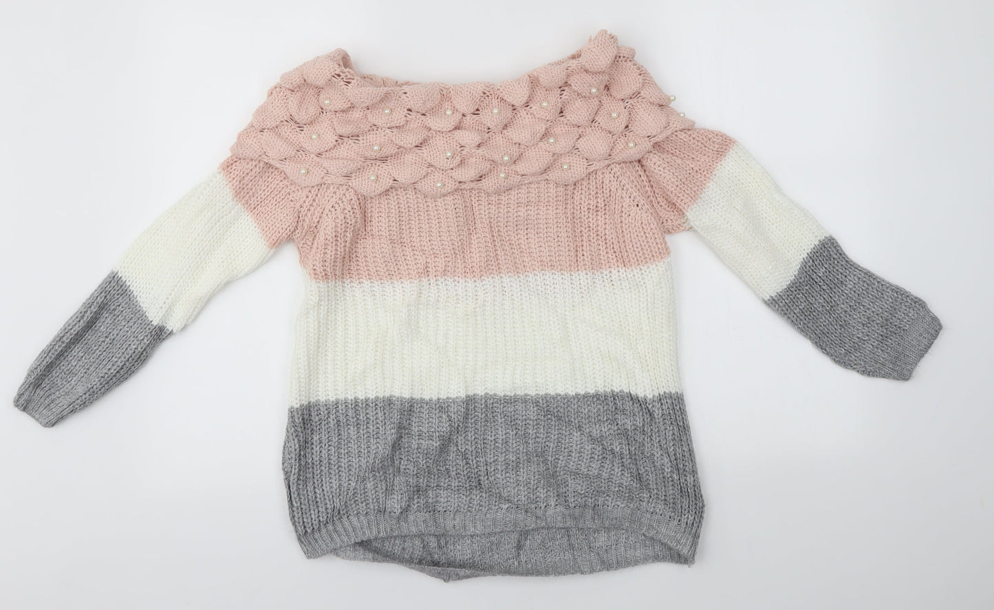 Womens UK Size S BLUE VANILLA Multicoloured Pullover Jumper