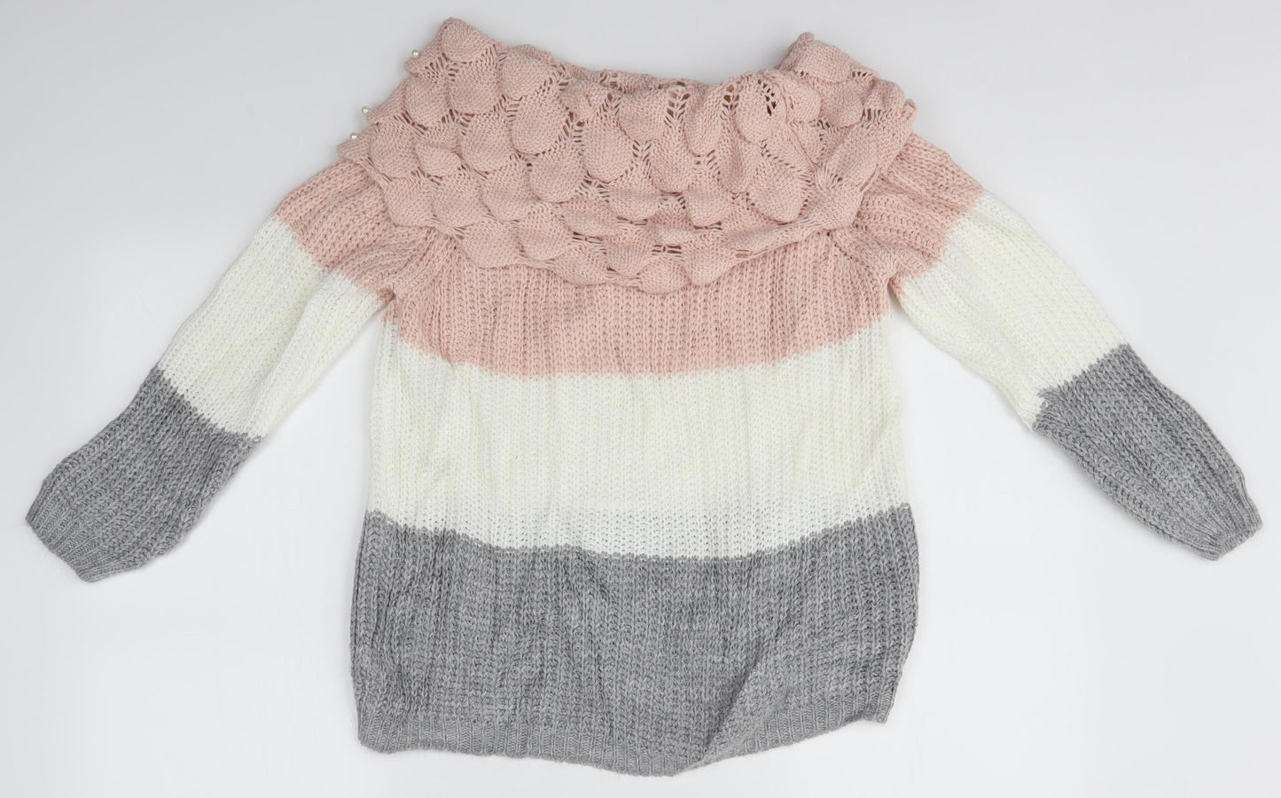 Womens UK Size S BLUE VANILLA Multicoloured Pullover Jumper