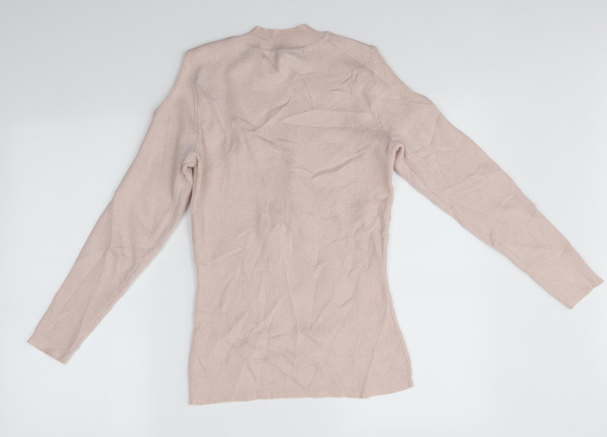 Back view of Julien Macdonald women’s pink jumper, size UK 8