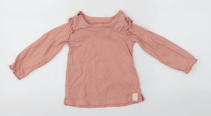 Front view of Marks & Spencer Baby Pink Basic T-Shirt, size 18-24, Months