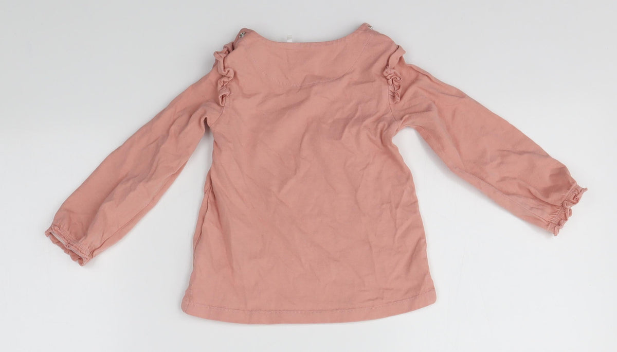 Back view of Marks & Spencer Baby Pink Basic T-Shirt, size 18-24, Months