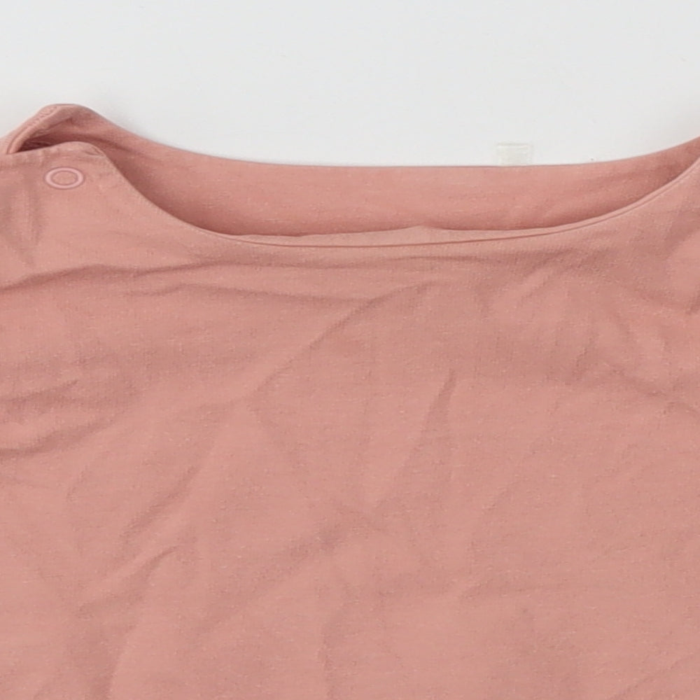 Close-up detail of Marks & Spencer Baby Pink Basic T-Shirt, size 18-24, Months