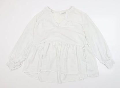 Papaya Womens White   Basic Blouse Size 14