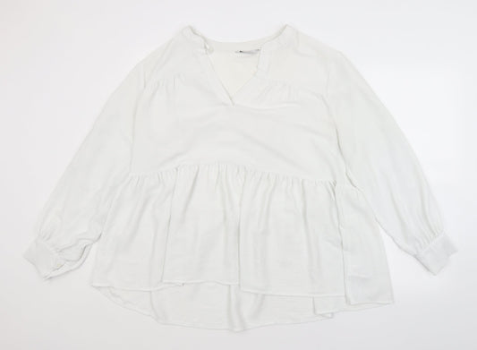 Papaya Womens White   Basic Blouse Size 14