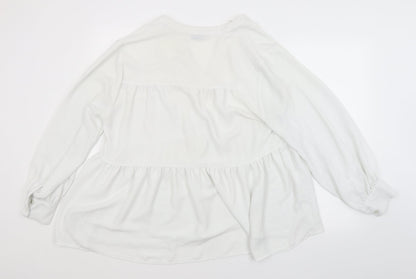 Papaya Womens White   Basic Blouse Size 14