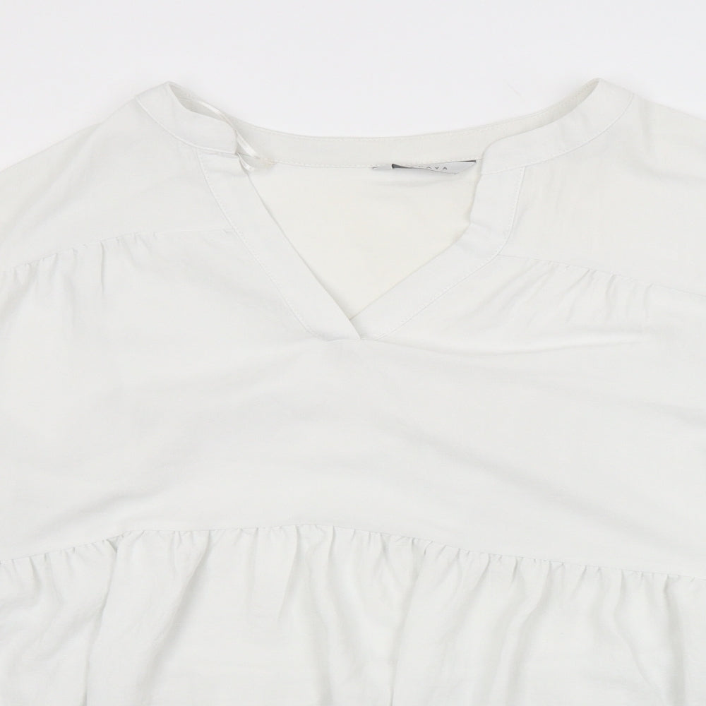 Papaya Womens White   Basic Blouse Size 14