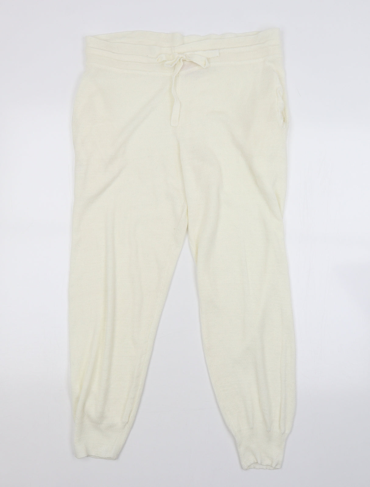 MISSAP Womens White   Sweatpants Trousers Size 12 L27 in