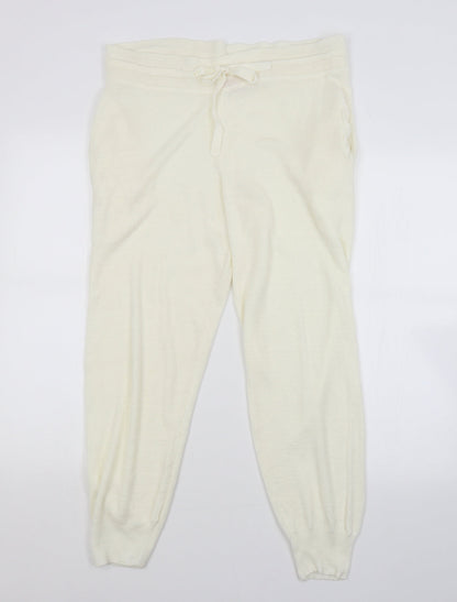 MISSAP Womens White   Sweatpants Trousers Size 12 L27 in
