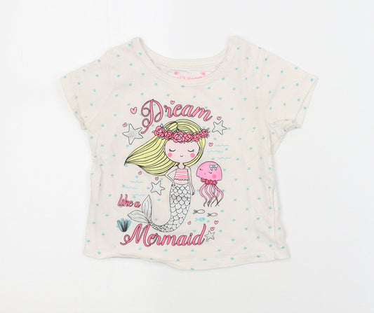 Primark Girls White Argyle/Diamond   Pyjama Top Size 18-24 Months