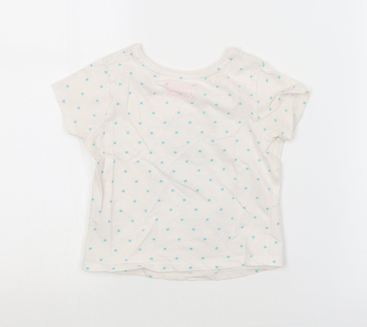 Primark Girls White Argyle/Diamond   Pyjama Top Size 18-24 Months