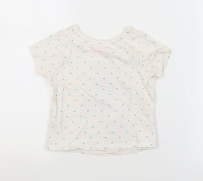 Primark Girls White Argyle/Diamond   Pyjama Top Size 18-24 Months