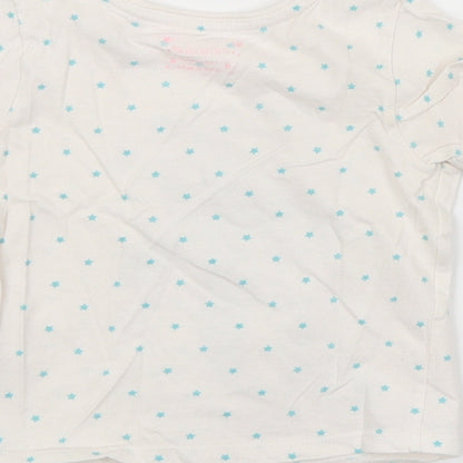 Primark Girls White Argyle/Diamond   Pyjama Top Size 18-24 Months