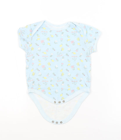Primark Baby Blue Floral  Babygrow One-Piece Size 18-24 Months