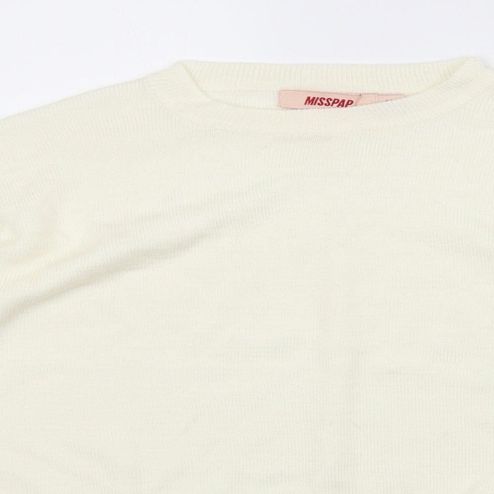 MISSAP Womens White   Pullover Jumper Size 12