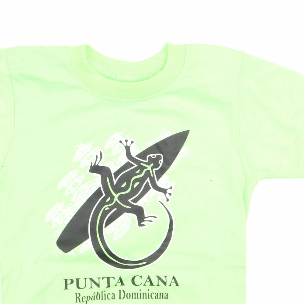 Asemar Boys Green Animal Print  Basic T-Shirt Size 4 Years  - Punta Cana