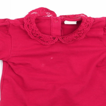 H&M Girls Red   Leotard One-Piece Size 18 Months  - Lace Trim