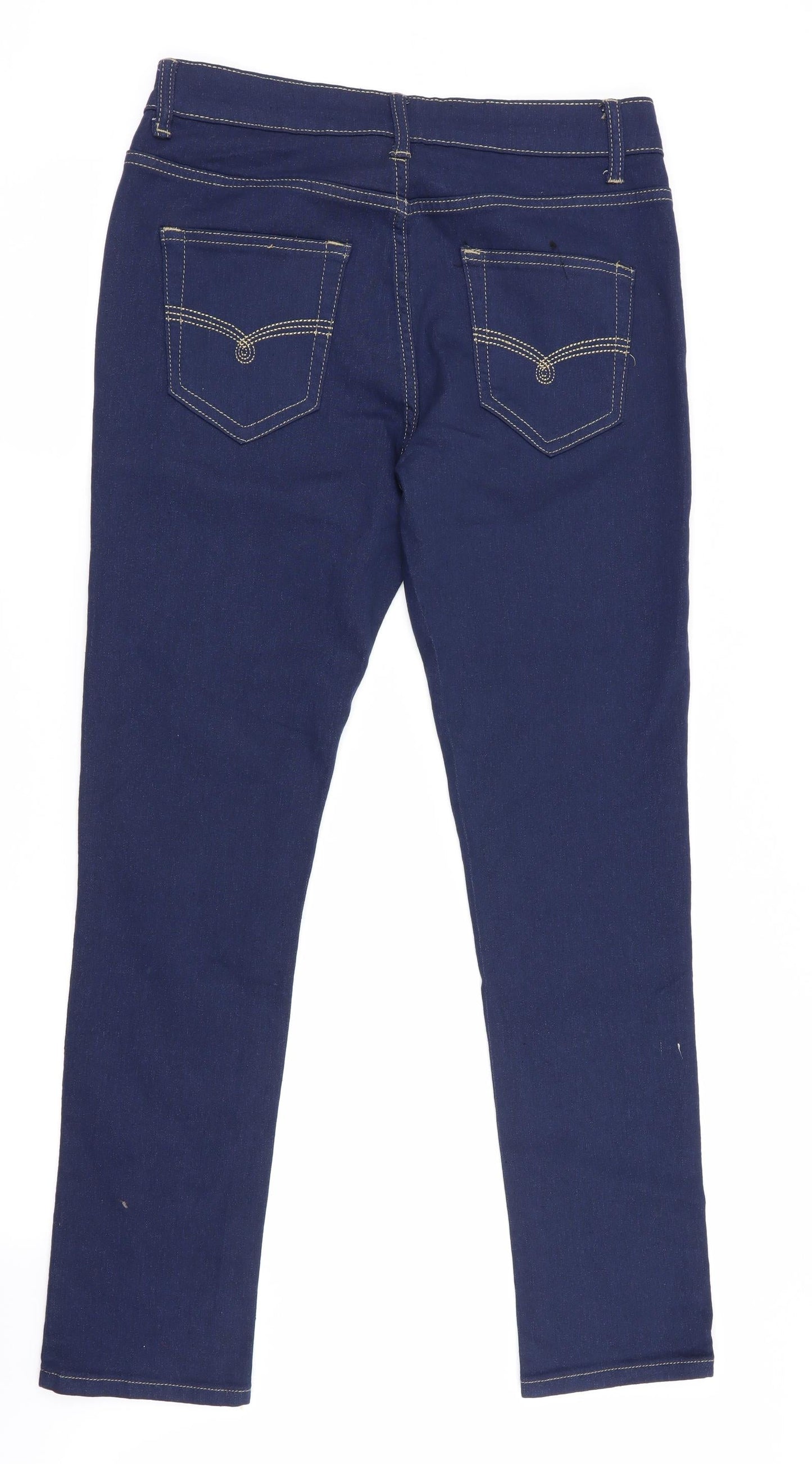 Qian Se Yu Womens Blue   Straight Jeans Size 2XL L28 in