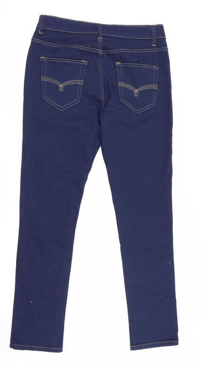 Qian Se Yu Womens Blue   Straight Jeans Size 2XL L28 in