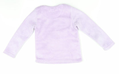 Primark Girls Purple Animal Print   Pyjama Top Size 7-8 Years  - Rabbit on the Moon
