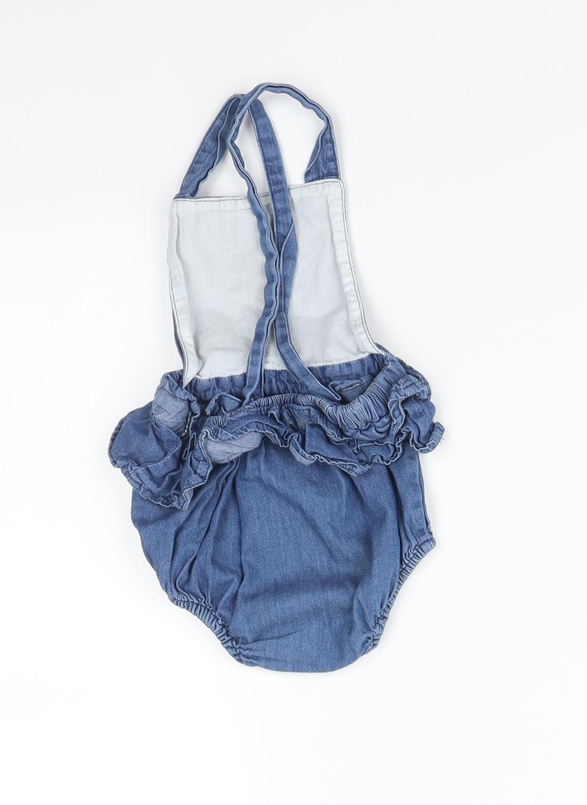Matalan Girls Blue   Dungaree One-Piece Size 12-18 Months