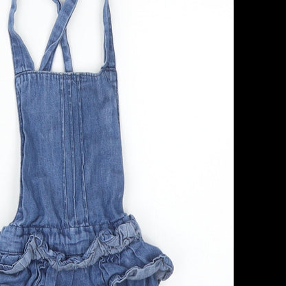 Matalan Girls Blue   Dungaree One-Piece Size 12-18 Months