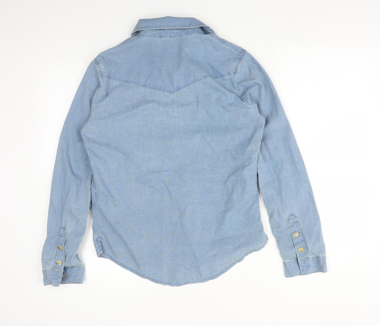 Womens UK Size 6 Topshop Blue Basic Button-Up