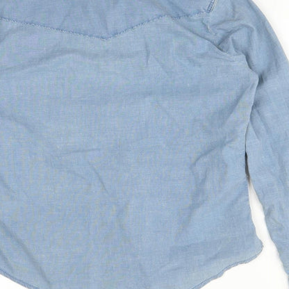Womens UK Size 6 Topshop Blue Basic Button-Up