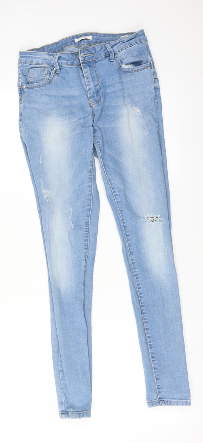 Womens UK Size 10 GOODIES Regular Fit Skinny Blue Jeans