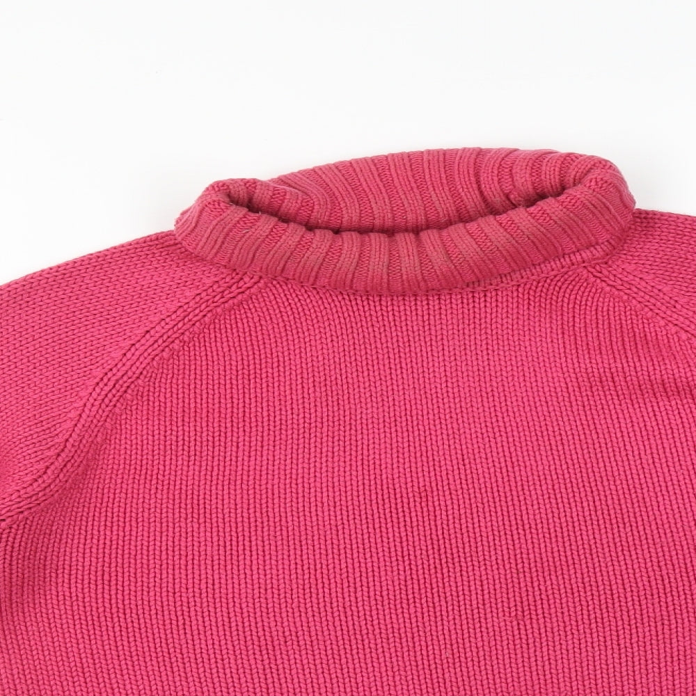 Close-up detail of BHS women’s pink pullover sweatshirt, size UK 12
