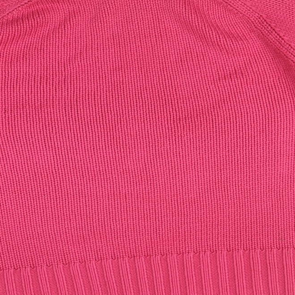 Brand and care label for BHS women’s pink pullover sweatshirt, size UK 12