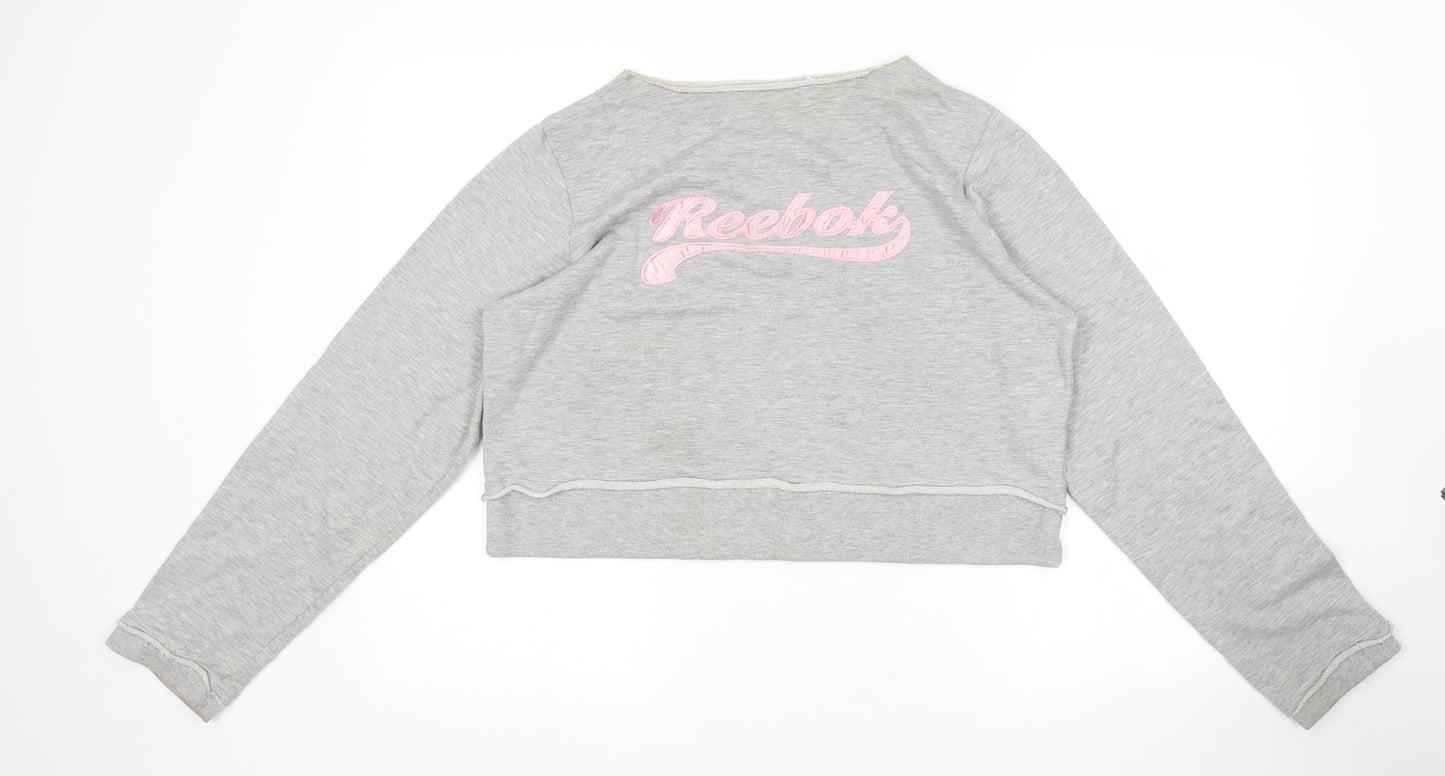 Reebok Womens Grey   Pullover Sweatshirt Size 14  - Cropped