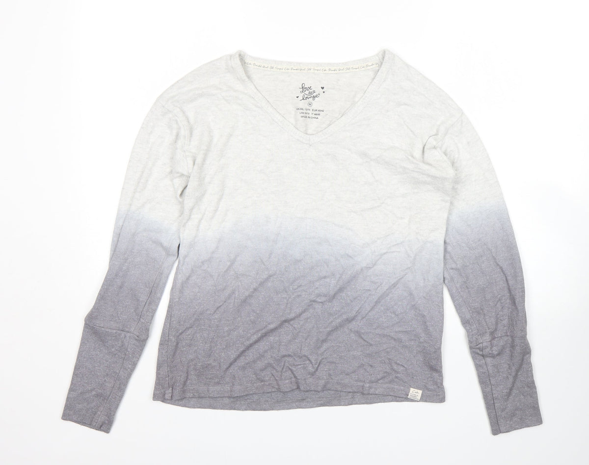 Front view of Primark women’s grey top pyjama top, size M