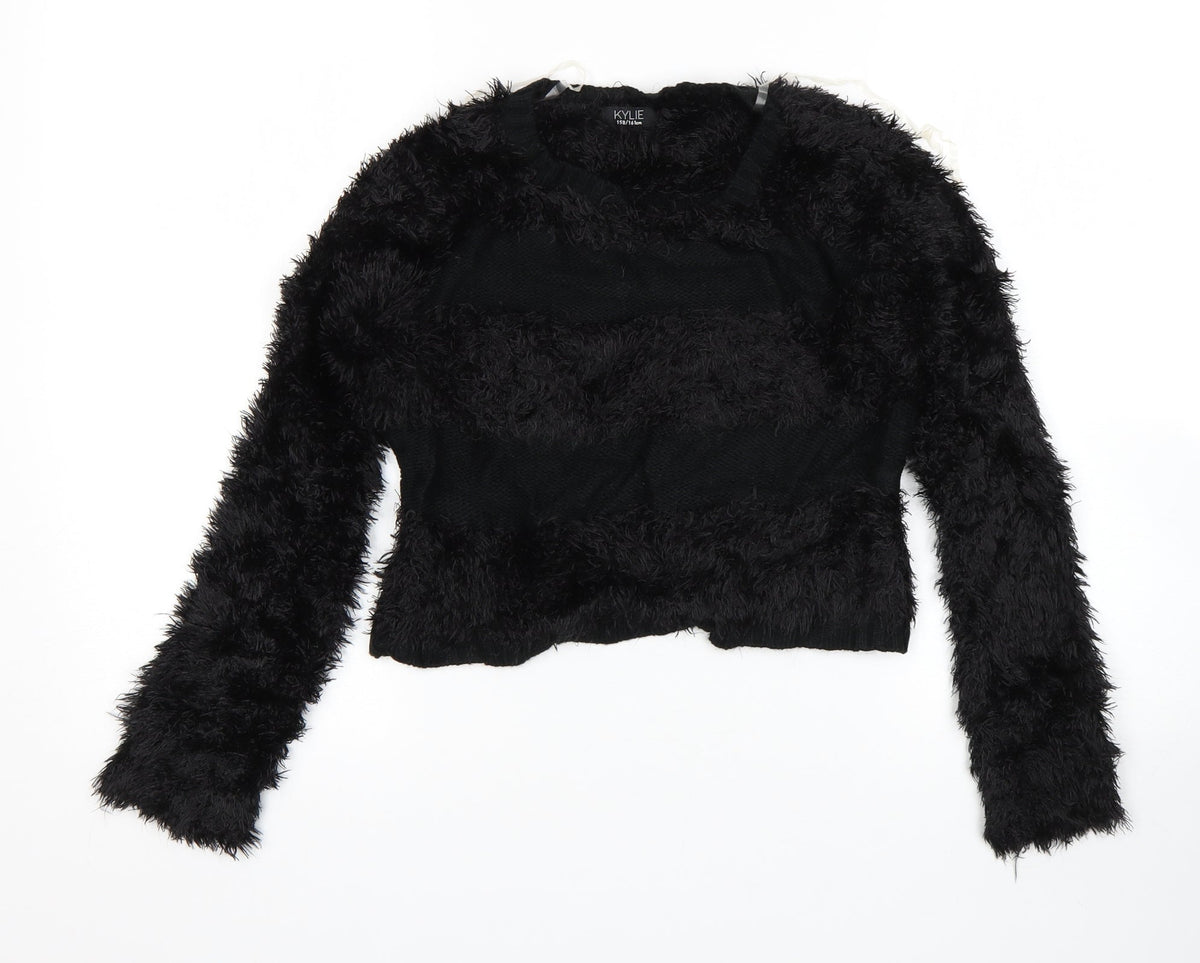 Additional front view of M&Co girls’ black jumper, size 13, years