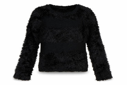 Front view of M&Co girls’ black jumper, size 13, years