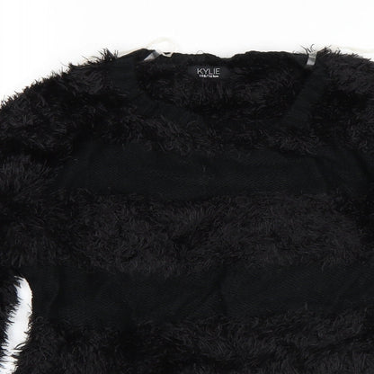 Close-up detail of M&Co girls’ black jumper, size 13, years