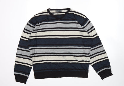 Additional front view of Brooker women’s multicoloured striped jumper, size XL