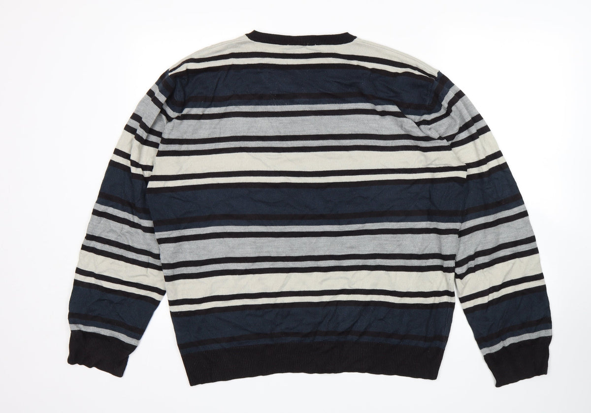 Back view of Brooker women’s multicoloured striped jumper, size XL