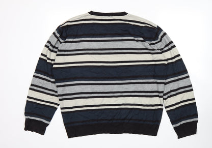 Back view of Brooker women’s multicoloured striped jumper, size XL