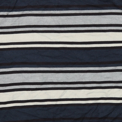 Brand and care label for Brooker women’s multicoloured striped jumper, size XL