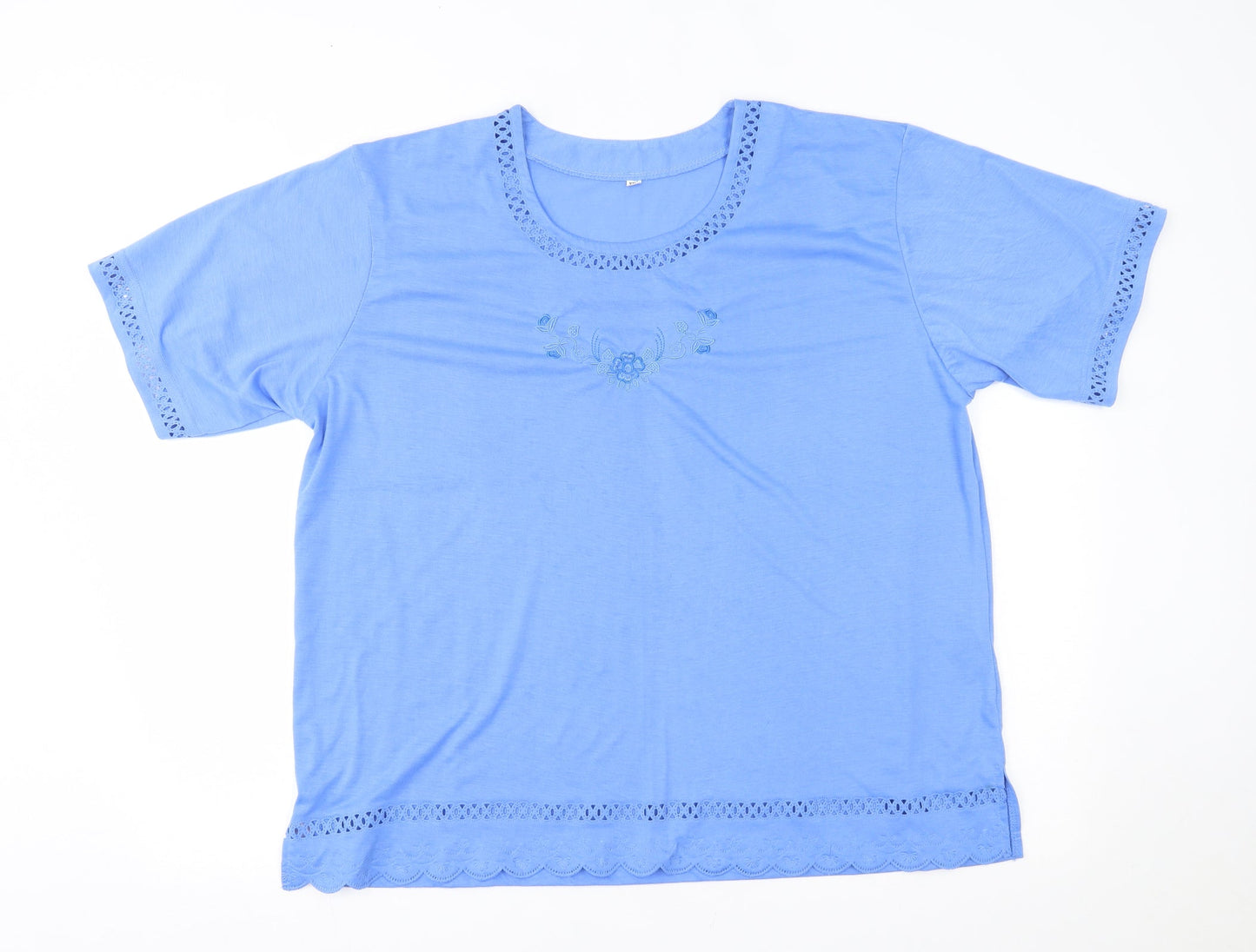 Womens UK Size 2XL Preworn Blue Basic Blouse
