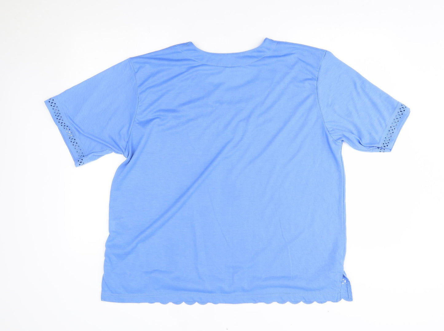 Womens UK Size 2XL Preworn Blue Basic Blouse