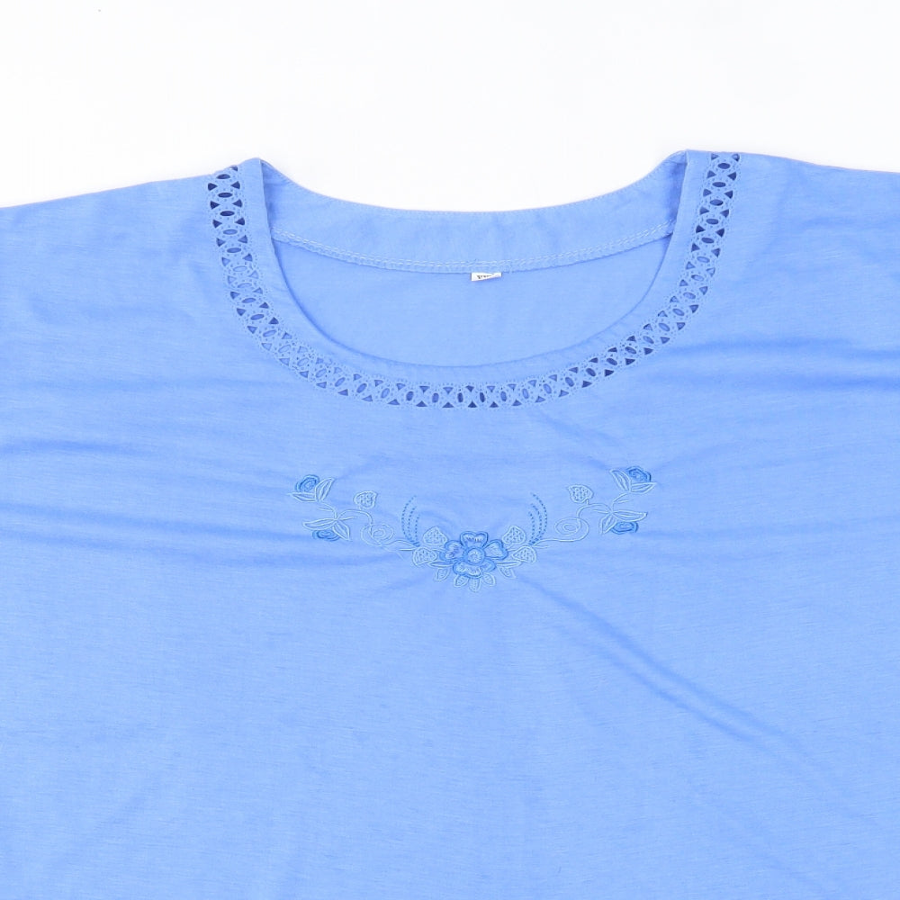 Womens UK Size 2XL Preworn Blue Basic Blouse