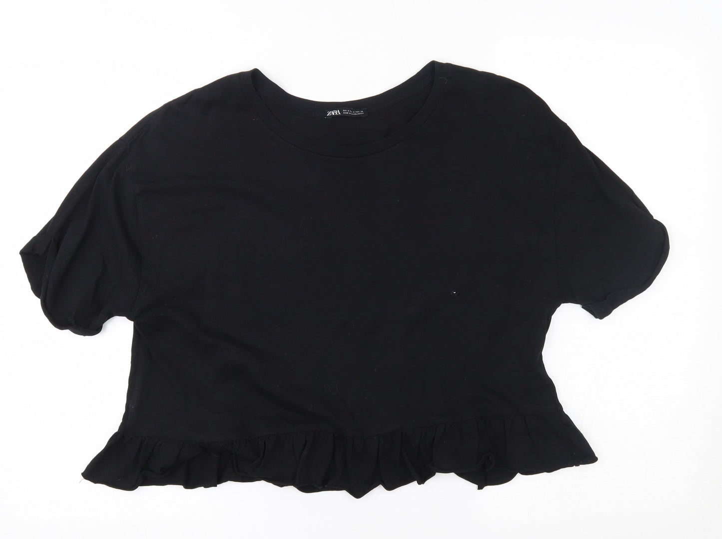 Womens UK Size M Zara Black Basic Blouse