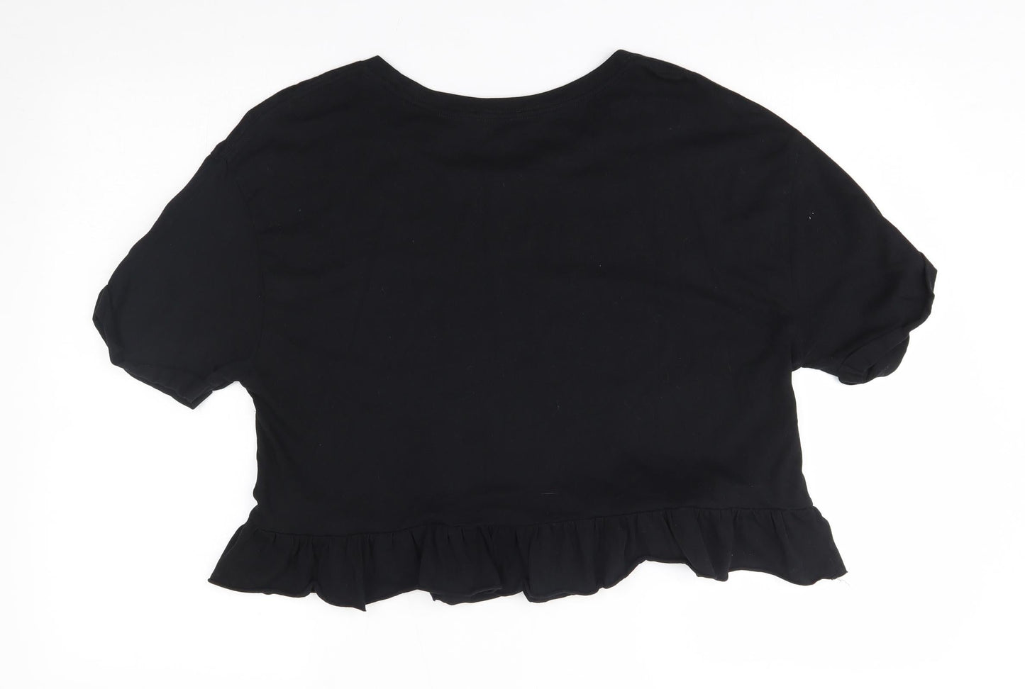 Womens UK Size M Zara Black Basic Blouse
